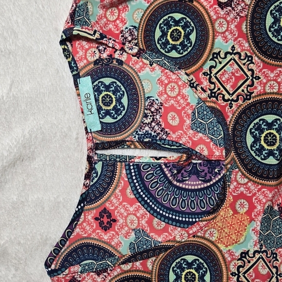 Colorful Patterned Long Sleeve Dress - Picture 2 of 2